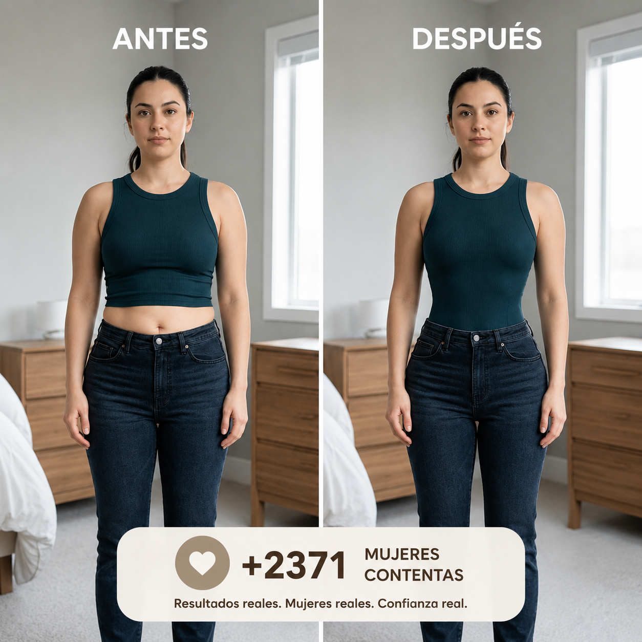 Compresión inteligente que estiliza tu figura y realza tus curvas al instante.